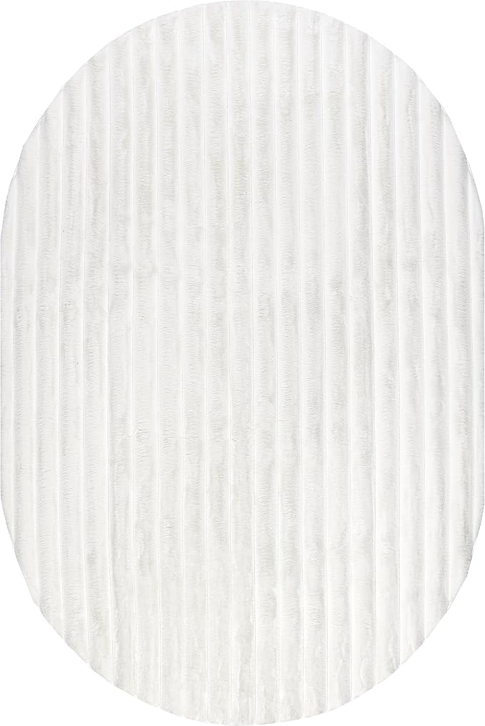 Nuloom SuperiorWash Collection Kai Off-White, 5' x 7'6" Oval, Soft and Cozy, High Traffic, Stain Resistant, Easy Clean, Durable Washable Area Rug for Bedroom, Living Room, Dining, Den, Foyer, Entryway