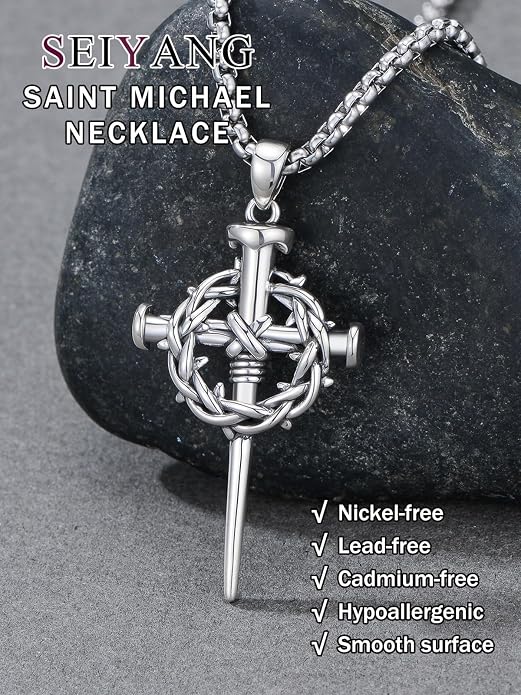 Seiyang Crown of Thorns Necklace 925 Sterling Silver Crown Pendant Amulet Jewelry Gifts (with Gift Box)