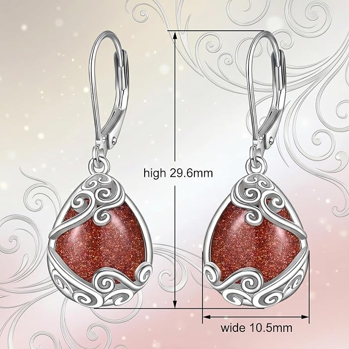 Teardrop Tree of Life/Filigree Earrings for Women Dangle Leverback Earrings Jewelry Gift Anniversary For Her