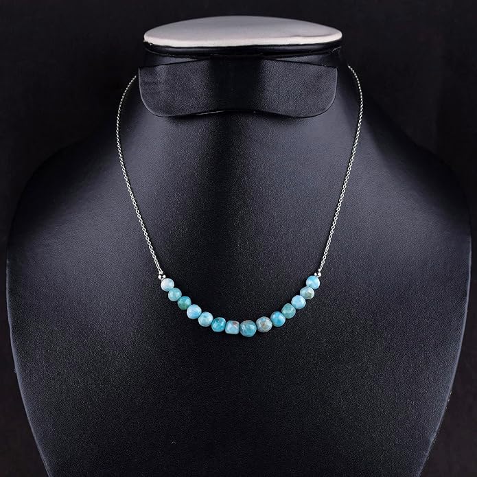 Natural Gemstone Dainty Pendant Necklace for Women Handmade Crystal Jewelry 925 Sterling Silver 18 Inch Chain Healing Chakra Christmas Birthday Gift for Her