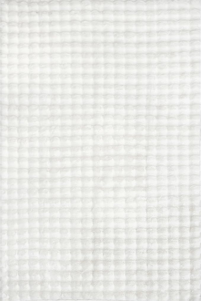 nuLOOM Jeni Off White Checkered Washable Area Rug, Oval 5' x 8' | Nuloom Jeni Checkered Oval 5' x 8' Machine Washable Area Rug for Living Room Bedroom Dining Room, Off White