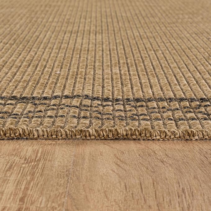 Luul Home Easy Jute Rugs 2x3 Frame Natural Color Living Room Indoor Outdoor Door Mat for Patio and Kitchen Rug High Traffic Washable Easy to Clean Solid Boho Woven Design Carpet (2 x 3)