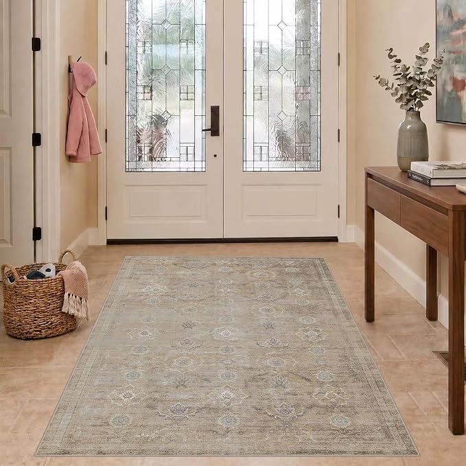 Rugxara 3x5 Rug for Entryway Bedroom Washable Area Rugs Carpet, Beige