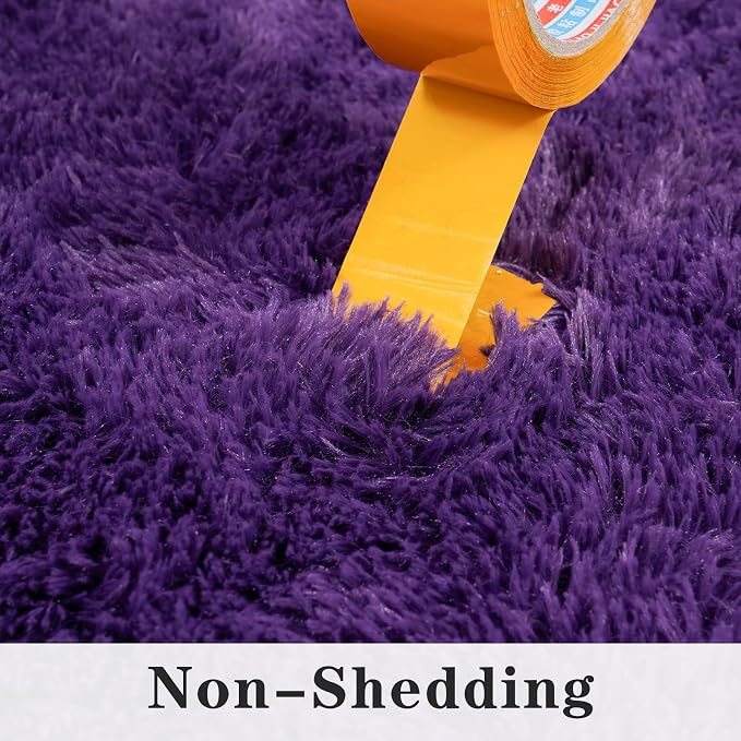 Dssimo 10x14 Area Rugs for Living Room Fluffy Large Purple Rugs | Soft Fluffy Shag Indoor Floor Carpet for Kids,Girls Boys and Teens Decorations Aesthetic for Dorm Nursery Classroom