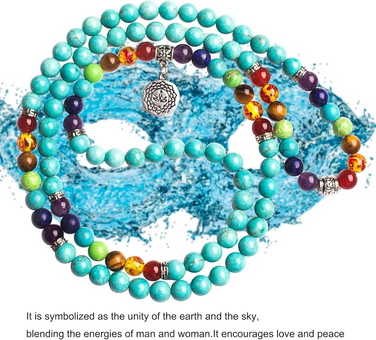 108 Mala Beads Necklace 7 Chakra Tree of Life Pendant Prayer Buddha Bracelets Healing Stone Yoga Men Women Jewelry