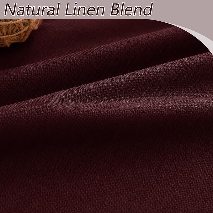 Guken 100% Blackout Curtains 108 Inch Length 2 Panels Set for Living Room Bedroom Back Tab Thermal Insulated Black Out Linen Drapes Room Darkening Window Curtains 108 Inches Long,Burgundy