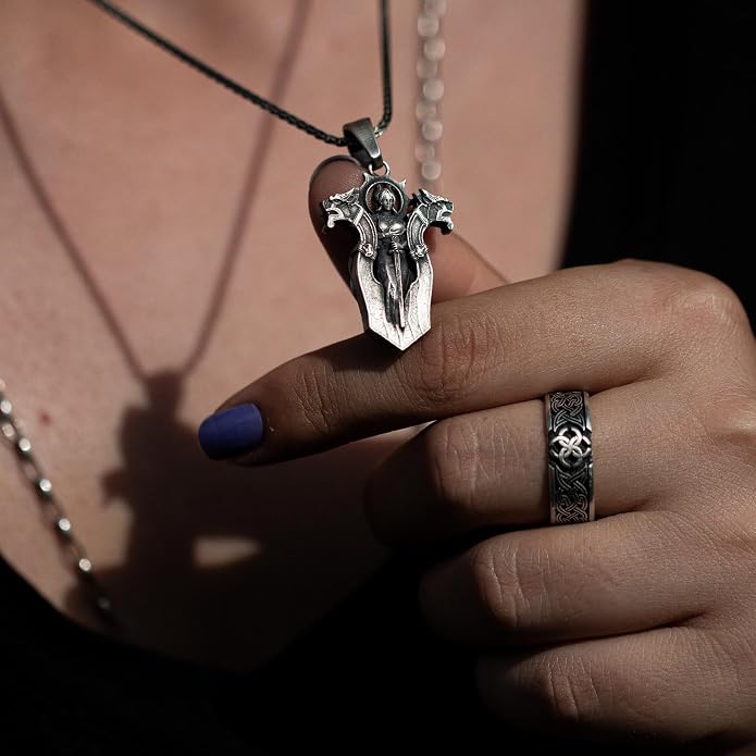Goddess Freyja Charm Necklace, Freyja Necklace,Viking Jewelry,Viking Christmas Gift, Pagan Pendant, Norse Jewelry For Men,Norse Mythology