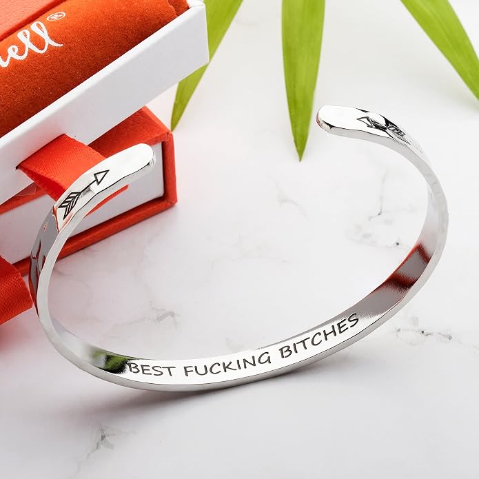 Carviell Bracelet - Gifts for Women – Inspirational, Friendship, Love, Mom, Daughter, Sister, Christian, Graduation, Memorial & Wedding Gifts – 100+ Phrases – Stainless Steel, Gift-Ready