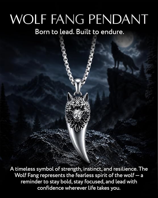 RTZN® Pendant Necklace for Men – Premium Stainless Steel Silver Pendant Necklace with 22" Chain – Waterproof & Non-Tarnish Small Pendants for Men – Bold Symbols of Strength & Legacy