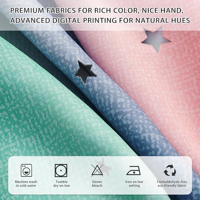 XiDi Pink Grey Green Girls Curtains for Bedroom Rainbow Blackout Short Curtains for Kitchen Cafe Window Room Darkening Kids Childs Nurser Room Wall Decor 54 inches Long 52 inches Wide 2 Panels Set