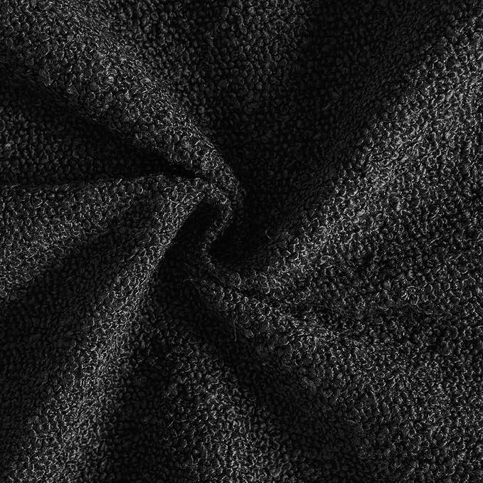 MIULEE 18x18 Decorative Lumbar Boucle Couch Pillow Covers Black | Set of 2 Textured Neutral Throw Pillow Covers, Accent Solid Pillowcases, Sofa Living Room Home Decor