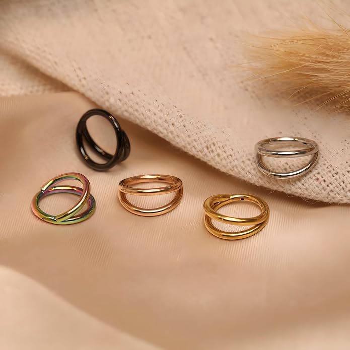 316L Surgical Steel Septum Clicker Ring Nose Ring Hoop Sleeper Hoop Earring Helix Rook Conch Cartilage Daith Tragus Earrings Lobe Nose Piercing Jewelry for Women