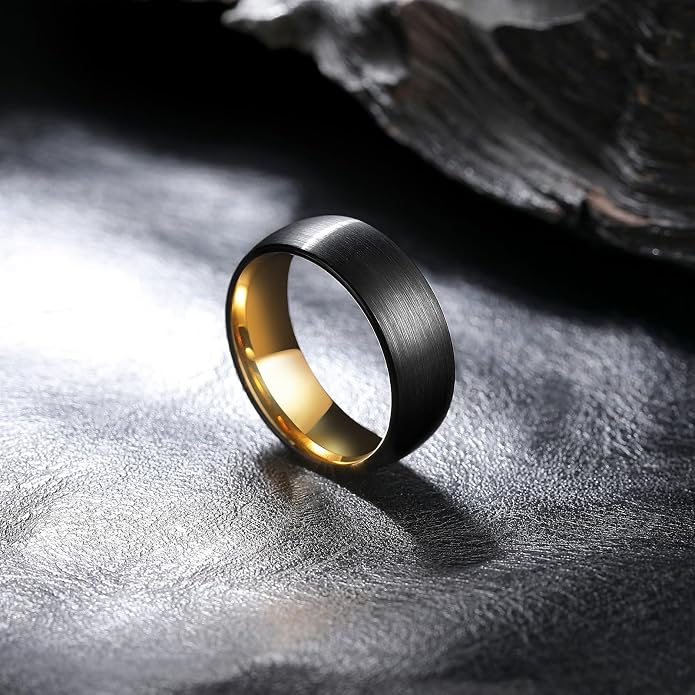 King Will Wedding Band for Men Women, 2/4/6/7/8mm Domed Matte Brushed Tungsten Carbide Rings, Solid/Dual Color Engagement Rings, Comfort Fit