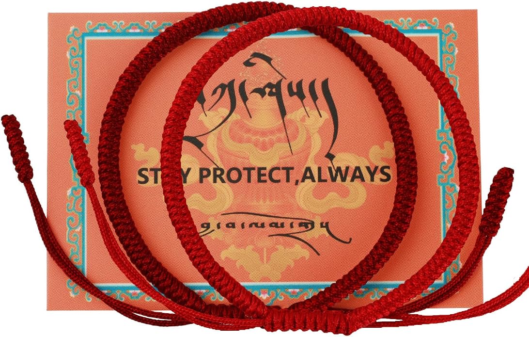 Authentic blessed Tibetan monks handmade Dorje Knot protection bracelet for women and men with a talisman