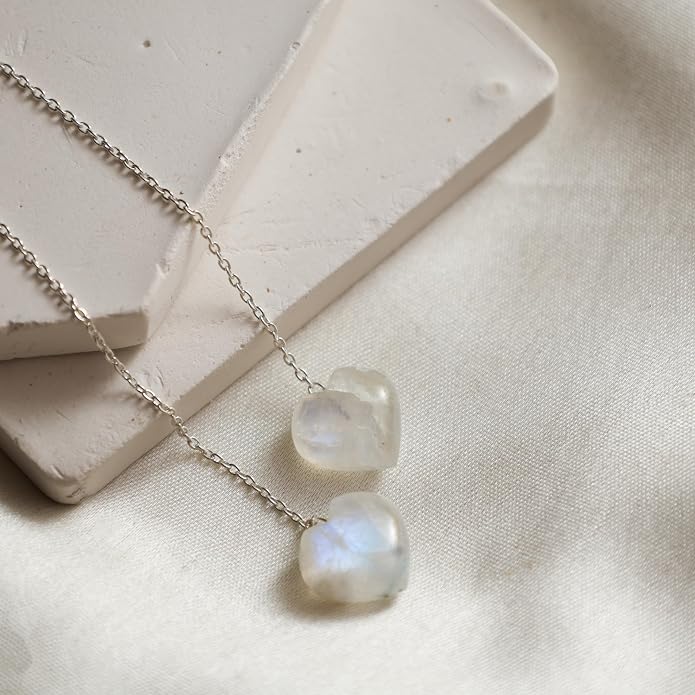 Gemstone Heart Shaped Threader Earrings in 925 Sterling Silver, Pull Through Adjustable, Versatile & Trendy, Perfect Valentine's Gift for Women, Choice of Gemstone Available