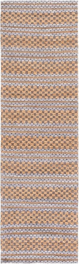 Martha Stewart X SAFAVIEH Collection Runner Rug - 2'3" x 8', Natural & Grey, Handmade Wool & Jute, Ideal for Hallway, Foyer, Bedroom (MSR9528F)