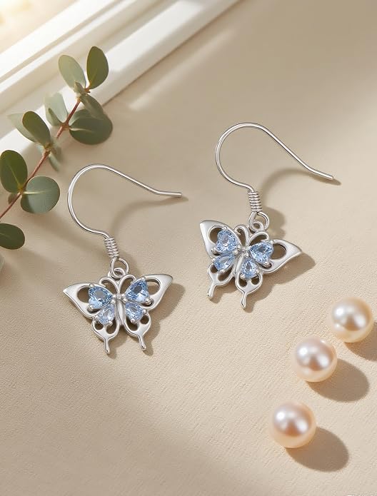 Bee/Butterfly/Dragonfly/Hummingbird/Sunflower Earrings for Women 925 Sterling Silver Sunflower Earrings Hypoallergenic Animal Jewelry Gifts for Women