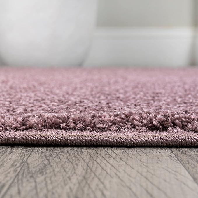 JONATHAN Y Haze Solid Low-Pile Light Purple Indoor Area Rug 5x8, Coastal,Bohemian,Minimalist,Classic, Easy-Cleaning for Living Room,Bedroom,Kitchen,Pet Friendly,Non-Shedding (SEU100R-5)