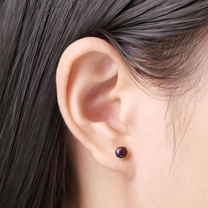 limerencia 18G Hypoallergenic Titanium Opal Threadless Nose Stud Earrings, 2PC Flat Back Push in Stud Earrings Labret Medusa Monroe Helix Cartilage Tragus Conch Piercing Jewelry for Women Men