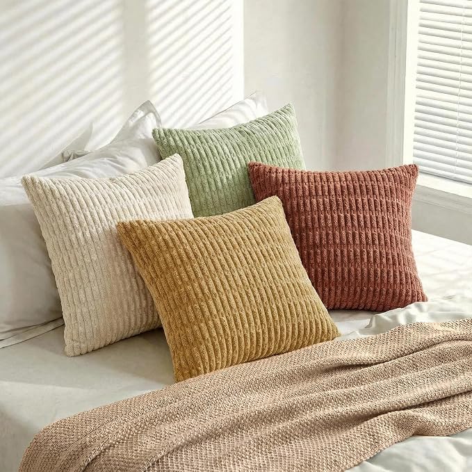 Fancy Homi 4 Packs Decorative Throw Pillow Covers for Living Room Couch Bed, Modern Farmhouse Boho Home Décor Accent Cushion Case, 22" x 22", Fall