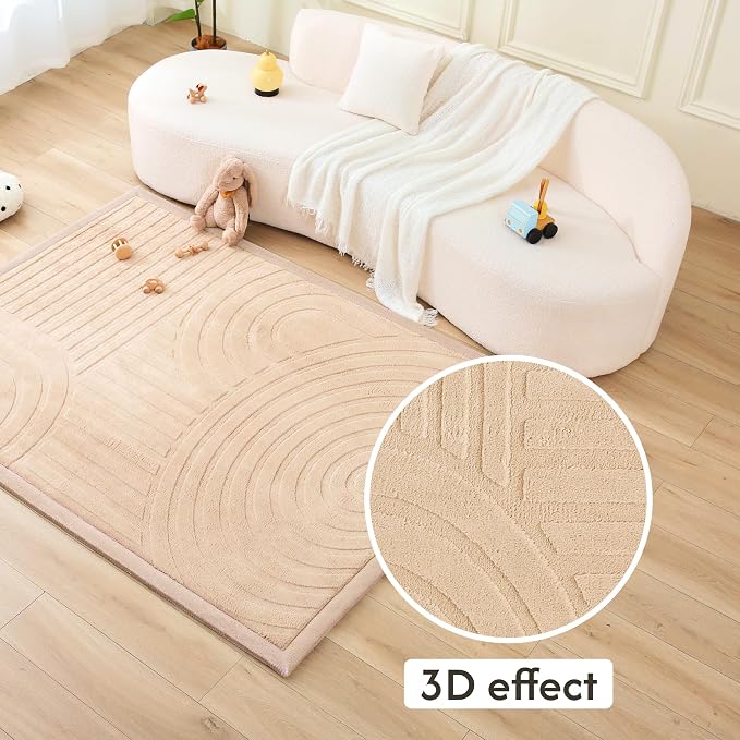 Hakuna Matte CloudRise Baby Play Mat for Floor 47" x 67" Arches | Coral Velvet high-density foam Rug for Crawling & Cozy Play – Non-Slip, Water-Resistant, Easy-CareTummy Time Mat