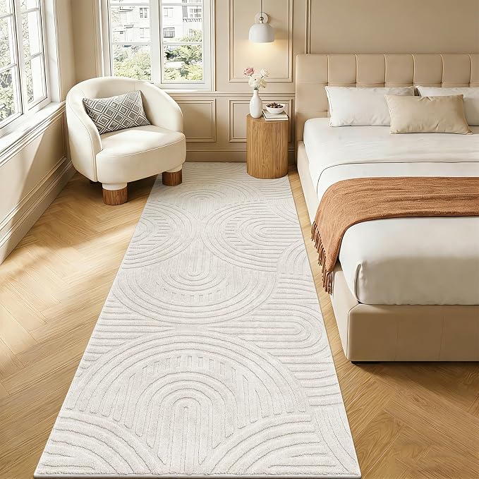 Pauwer Area Rugs for Living Room 3x8, Non Slip Washable Modern Rug, Beige | Soft Fluffy, Boho Neutral, Indoor Floor Carpet, For Bedroom Entryway Dining Room Nursery Farmhouse