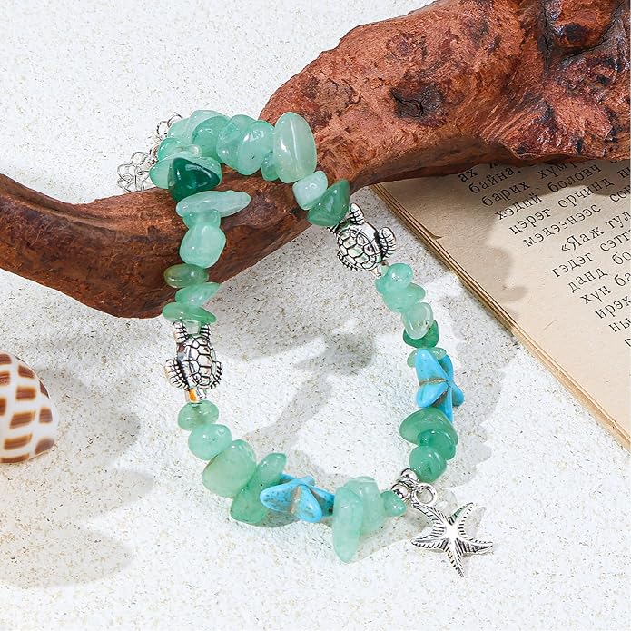 Anklet Bracelets for Women Boho Beaded Layered Ankle Bracelets Stack Summer Beach Waterproof Jewelry