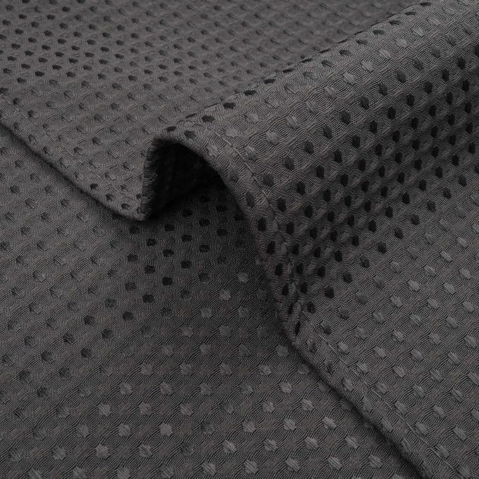River Dream Heavyweight No Hooks Required Dotted Waffle Weave Shower Curtain with Snap in Liner - 71W x 74H,Hotel Grade,Spa Like Bath Curtain,Graphite Grey