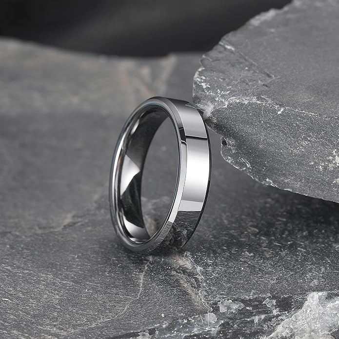 King Will BASIC Men Women 4mm/5mm/6mm/7mm/8mm Titanium Rings Polished Wedding Band Engagement Anniversary Band Comfort Fit