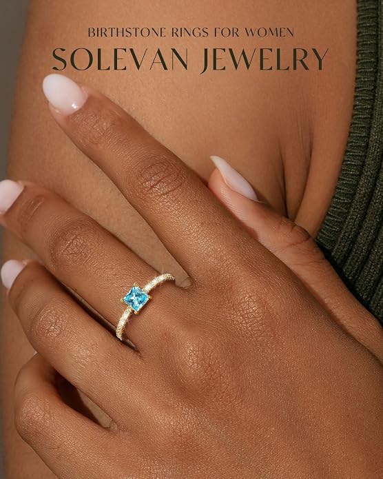 Birthstone Gold Rings for Women Non Tarnish 14K Gold Plated Stackable Cubic Zirconia Thumb Rings Dainty Cute Emerald Eternity Band Pinky Ring Engagement Wedding Promise Rings Jewelry Gifts