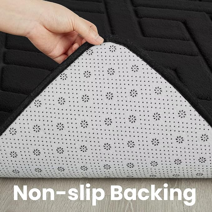 Macgace Ultra Soft Black Area Rug for Living Room, 5x7 Modern Geometric Shag Rugs with Nonslip Backing for Bedroom, Washable Fuzzy Carpet for Cozy Kids Room