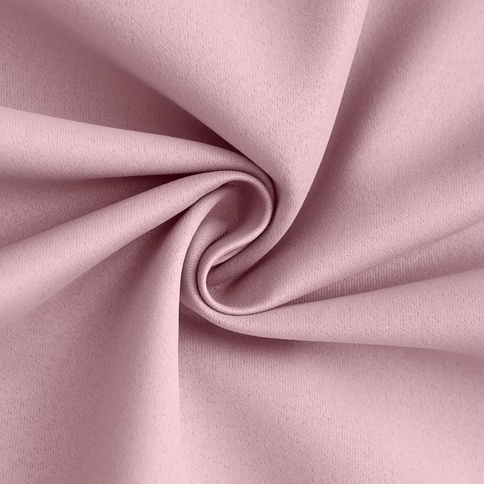 Yakamok Pink 100% Blackout Curtains 63 Inches Long for Bedroom 40" Wide | Blackout Curtain Panels for Bedroom, 2 Thick Layers Grommet Top Thermal Insulated Drapes with White Back for Living Room