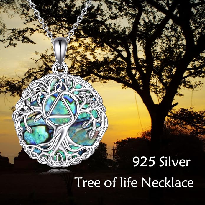 YFN Tree of Life Necklace Sterling Silver Celtic Knot Tree Pendant Jewelry Gifts for Women Men