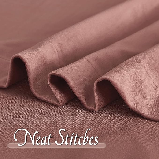 RYB HOME Wild Rose Velvet Curtains for Bedroom Living Room, Thermal Insulated Privacy UV Heat Blocking Luxurious Soft Rod Pocket Back Tab Drapes for Nursery, 42" W x 63" L, 2 Panels