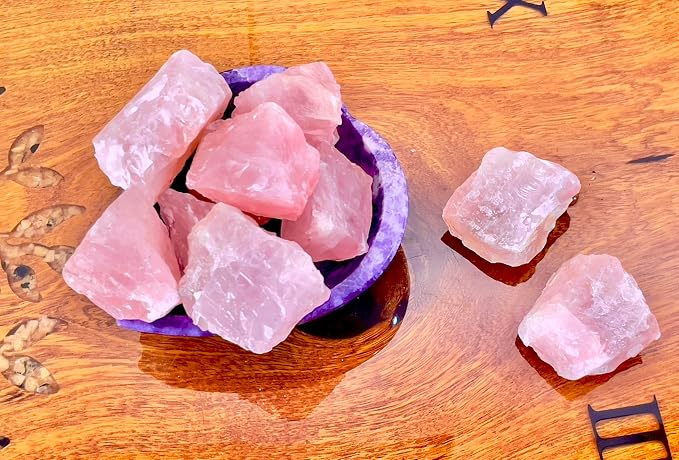 Large 1.25-2.0” Natural Rose Quartz Raw Crystals Stones for Meditation, Chakra, Reiki, Crystal Grid, Energy Work, Wire Wrapping, Tumbling & Spiritual Home Decor
