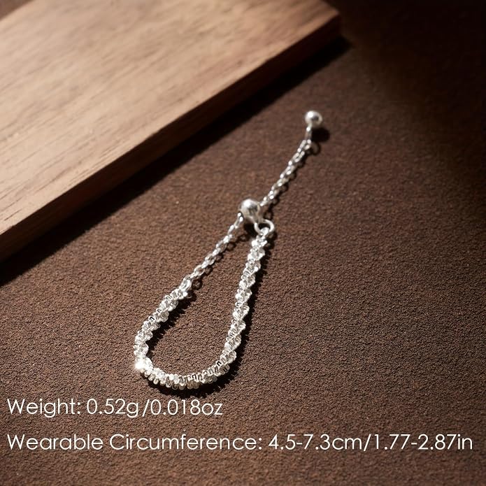 925 Sterling Silver Link Chain Fidget Rings with Dangle Bead Star for Women 14k Gold Plated Adjustable Sparkling Twist Rope Ring Stackable Line Finger Ring Jewelry Christmas Gifts for Mom
