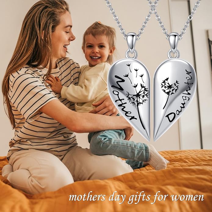 Mother Necklaces Sterling Silver Mom/Mommy of an Angel/Mom Thor Hammer/Heart Footprint Pendant Birthday Mothers Day Jewelry for Women