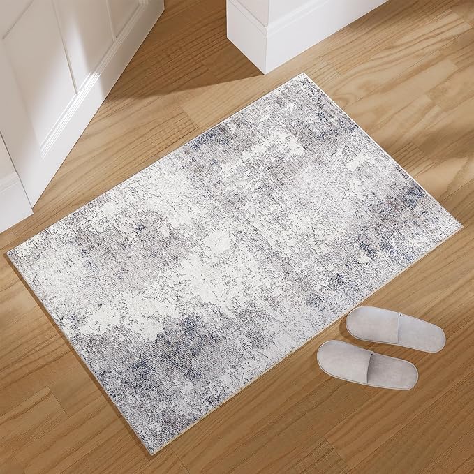 2x3 Washable Small Rugs for Entryway: Area Rug Non Slip Door Mat Indoor Entrance Soft Low Pile Throw Rugs for Inside Front Door Floor Bedroom Bedside Kitchen Nursery Kids Room Entry Home Office