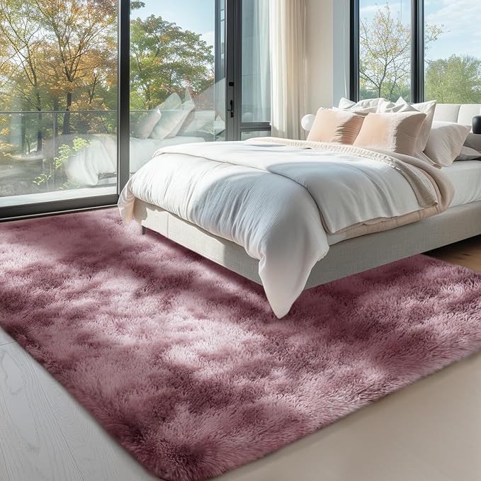 Sour Lemon Area Rugs 9x12 Living Room Bedroom, Large Fluffy Shag Rug | Shaggy Carpet, Soft Plush Furry Bedside Rugs, Anti Slip, Washable Area Modern Rugs Floor Mat for Kids Girls Boys Living Room