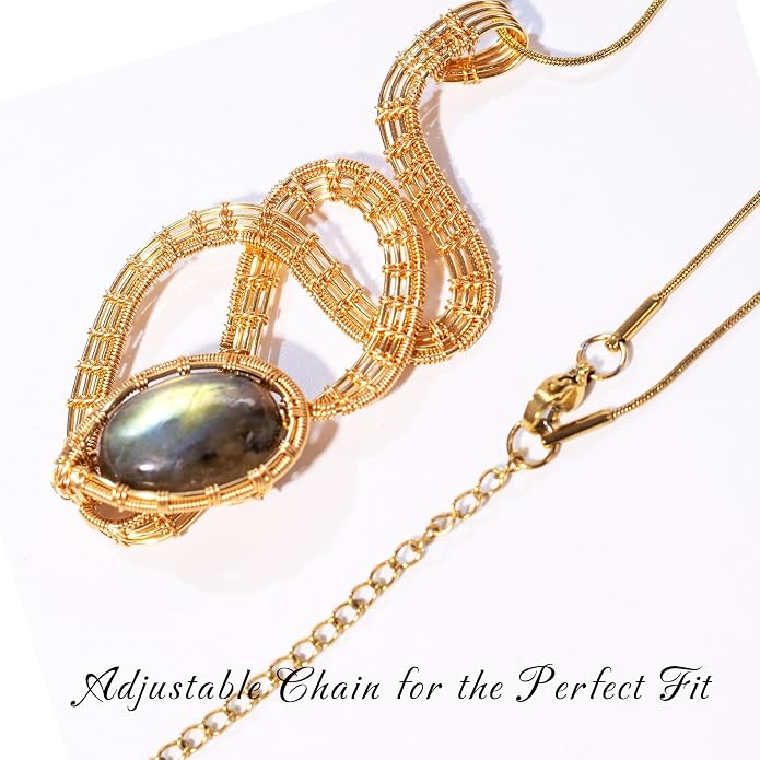 Natural Faceted Labradorite Pendant Necklace – Unique Stone of Magic & Transformation, Iridescent Flash Gemstone Jewelry, Handmade Healing Crystal Gift for Women, Birthday, Anniversary, Spiritual Awakening & Intuition