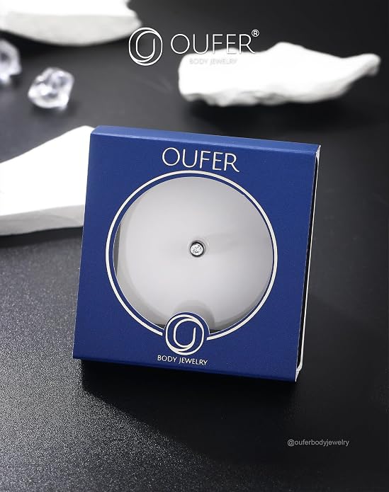 OUFER 14K Solid Gold Clea CZ Replacement Ball Externally Threaded for Belly Button Rings