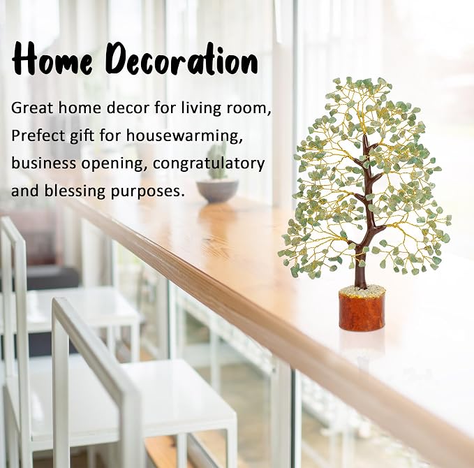 Crocon® Green Jade Crystal Tree of Life, Birthday Gifts for Women & Men, House Decor for Shelf Healing Crystals, Spiritual Gift Sage Green Decor, House Warming Gifts New Home, Present for Mom, Sister