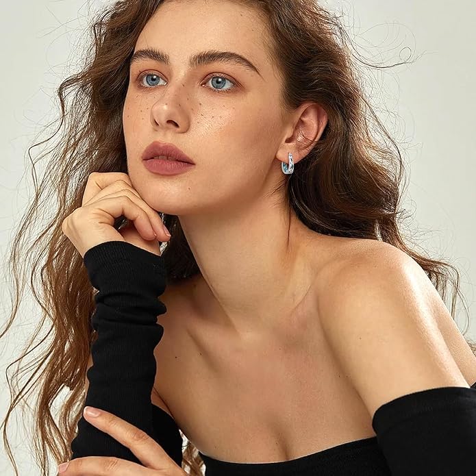 Sterling Silver Hoop Earrings Small Hoop Sun/Leaf/Triangle Huggie Earrings for Women Hypoallergenic
