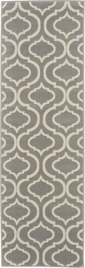 Nourison Home Jubilant Grey 2'3" x 7'3" Area Rug - Easy Clean, Non Shedding, Bed Room, Living Room, Dining Room, Kitchen (7' Runner)