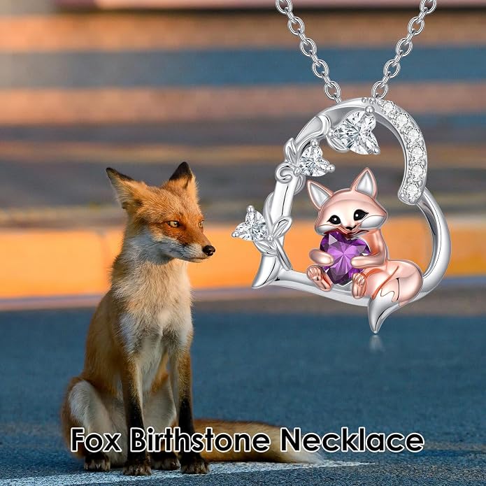 PELOVNY Teddy Bear Necklace for Women 925 Sterling Silver Bear/Highland Cow/Fox/Cat/Axolotl Birthstone Necklace Christmas Birthday Jewelry Gifts for Mom Daughter Wife Sister
