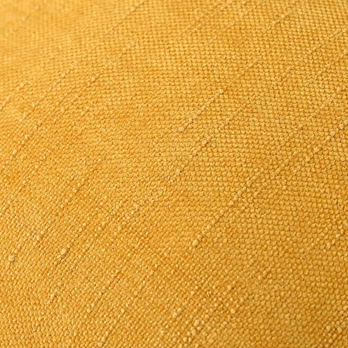 Set of 4 Soft Textured Decorative Throw Pillow Covers 20x20 Inch Cozy Farmhouse Cushion Cover Square Accent Pillow Cases for Bed Couch Sofa Living Room, Mustard Yellow