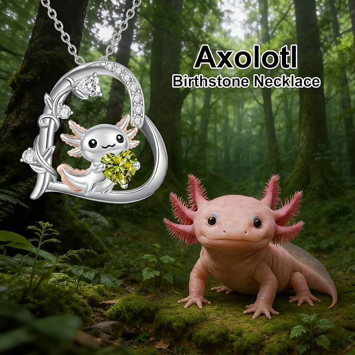 PELOVNY Teddy Bear Necklace for Women 925 Sterling Silver Bear/Highland Cow/Fox/Cat/Axolotl Birthstone Necklace Christmas Birthday Jewelry Gifts for Mom Daughter Wife Sister