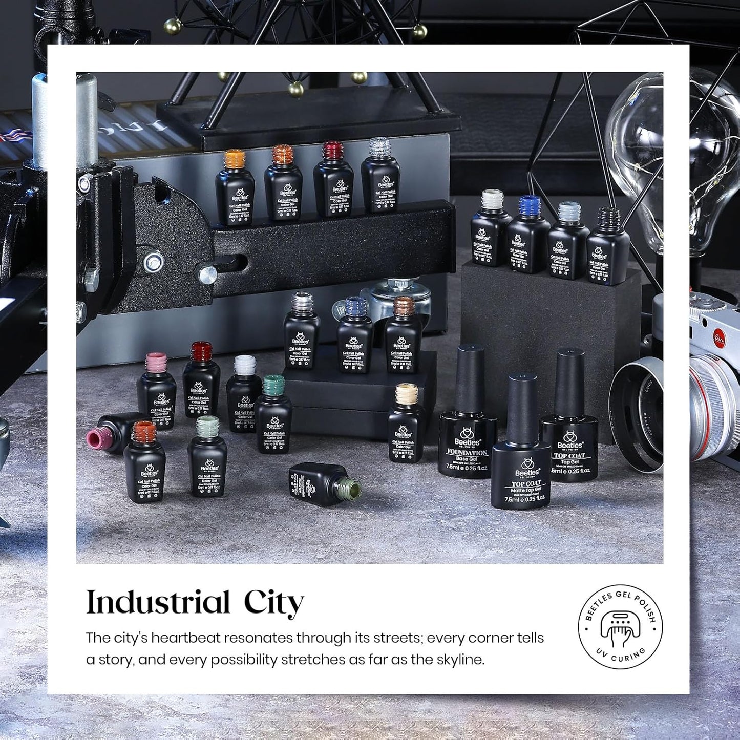 Beetles Winter Gel Nail Polish Set：23 Pcs Burgundy Brown Gold Nude Pink Black White Glitter Gel Polish Kit with Base Matte Glossy Top Coat Soak off UV Gel Nail Polish for Women