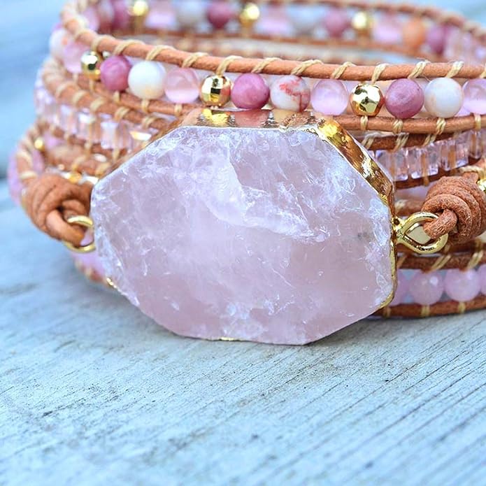 Boho Wrap Bracelet for Women, Handmade Natural Imperial Jasper Multi-Layer Stone Beaded Bracelet, Bohemian Healing Crystal Stone Jewelry Gifts