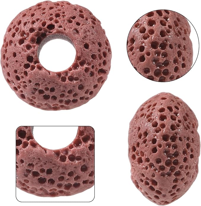 SUNYIK Pack of 2 Colorful Lava Rock Essential Oil Diffuser Stone Loose Bead & Pack of 50 Coloful Lava Rock Essential Oil Diffuser Stone Loose Beads
